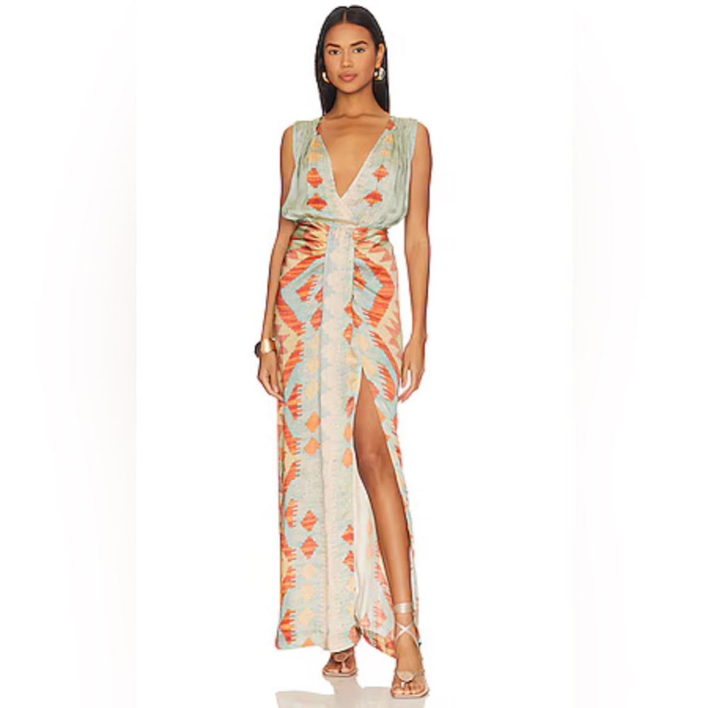 Mes Demoiselles Talia Dress in Blue Orange